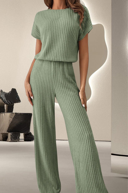 Kick Back And Relax Round Neck Short Sleeve Jumpsuit