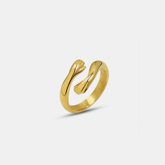 Serpentine Titanium Steel Hug Bypass Ring