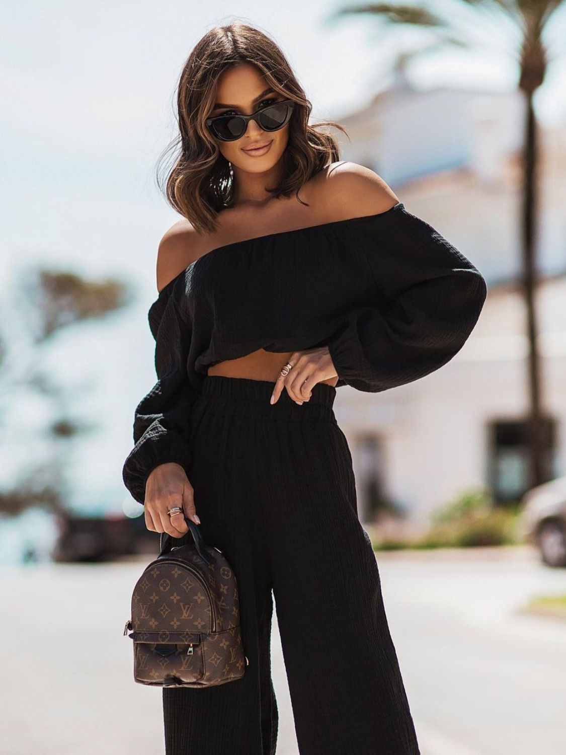 Charlie Off Shoulder Long Sleeve Top and Pants Set