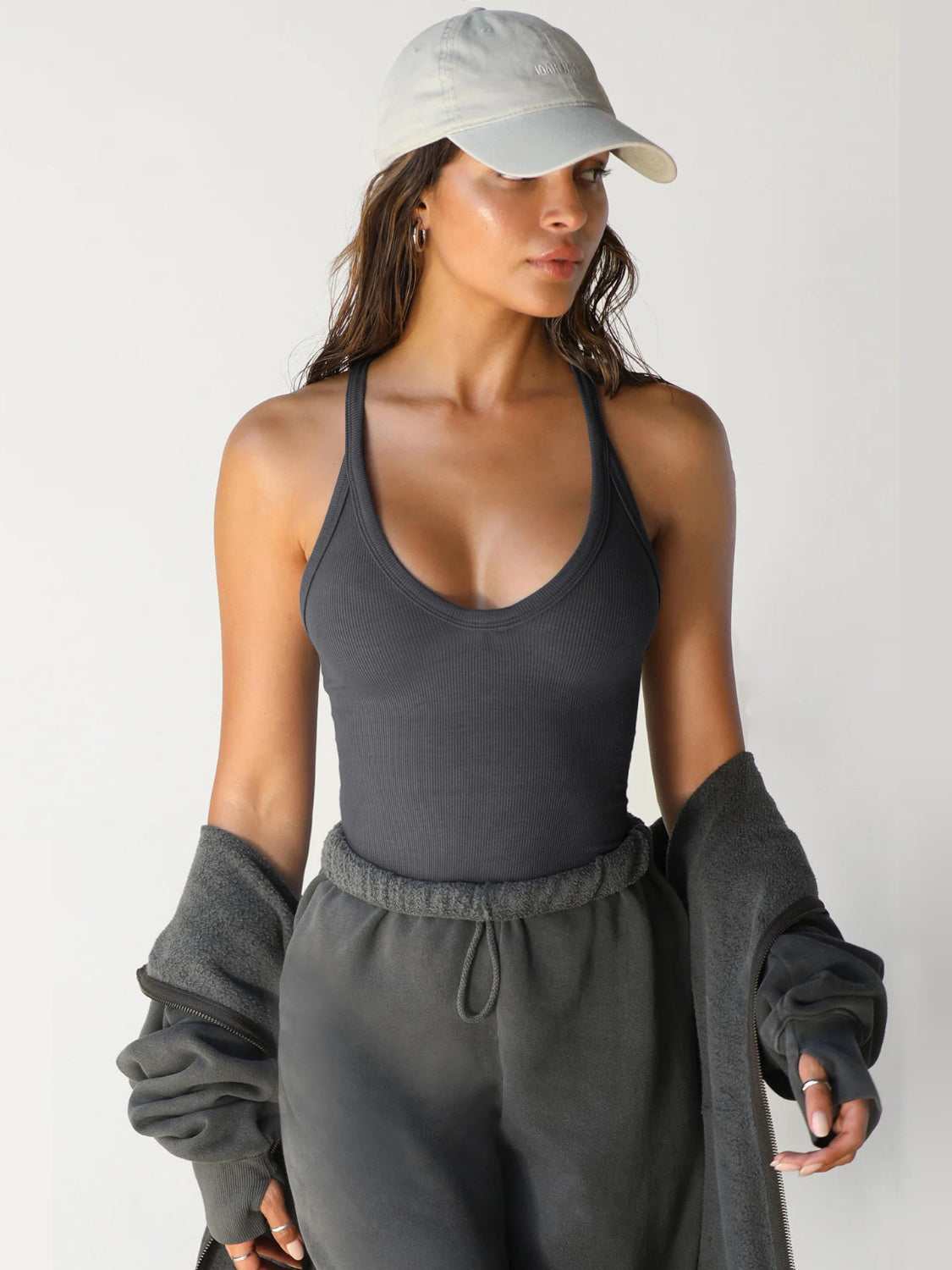 Callie Scoop Neck Wide Strap Tank