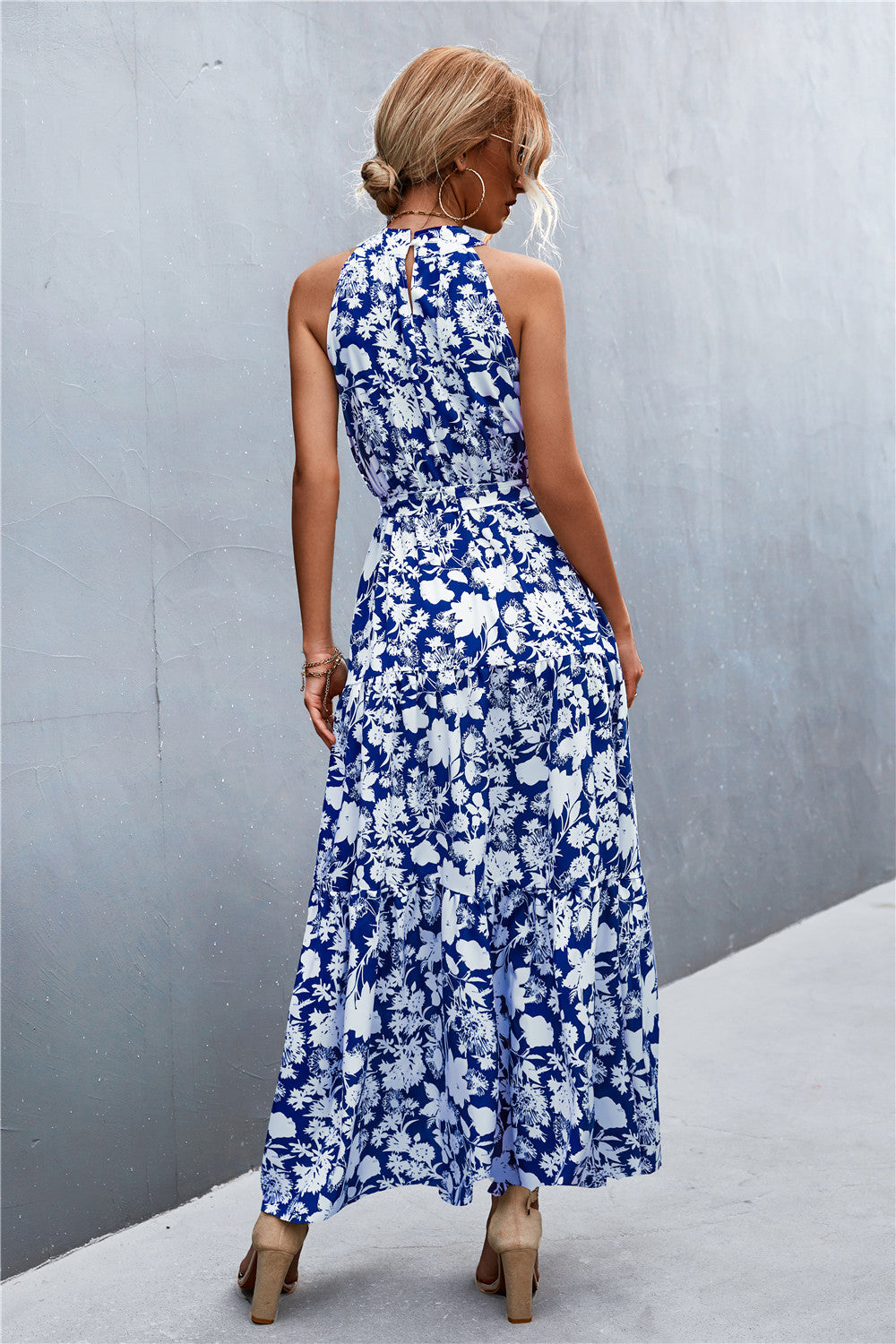 Sivan Sleeveless Tie Waist Maxi Dress