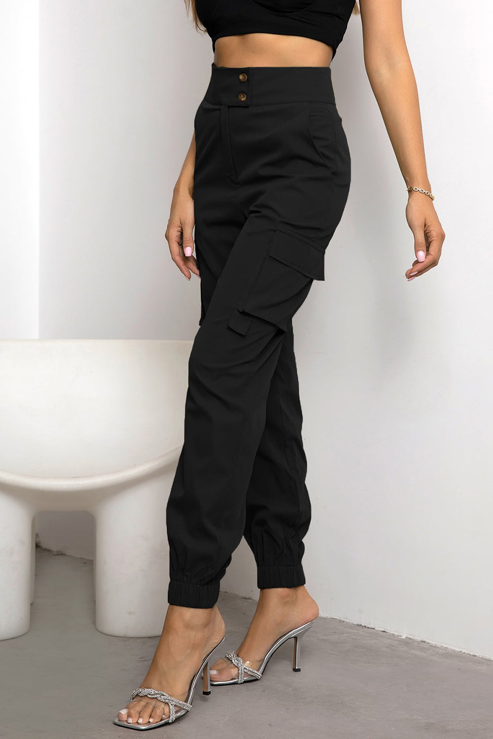 Horchata High Waist Cargo Pants
