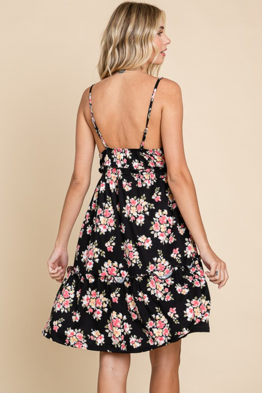 Cambria Culture Code Full Size Floral Frill Cami Dress