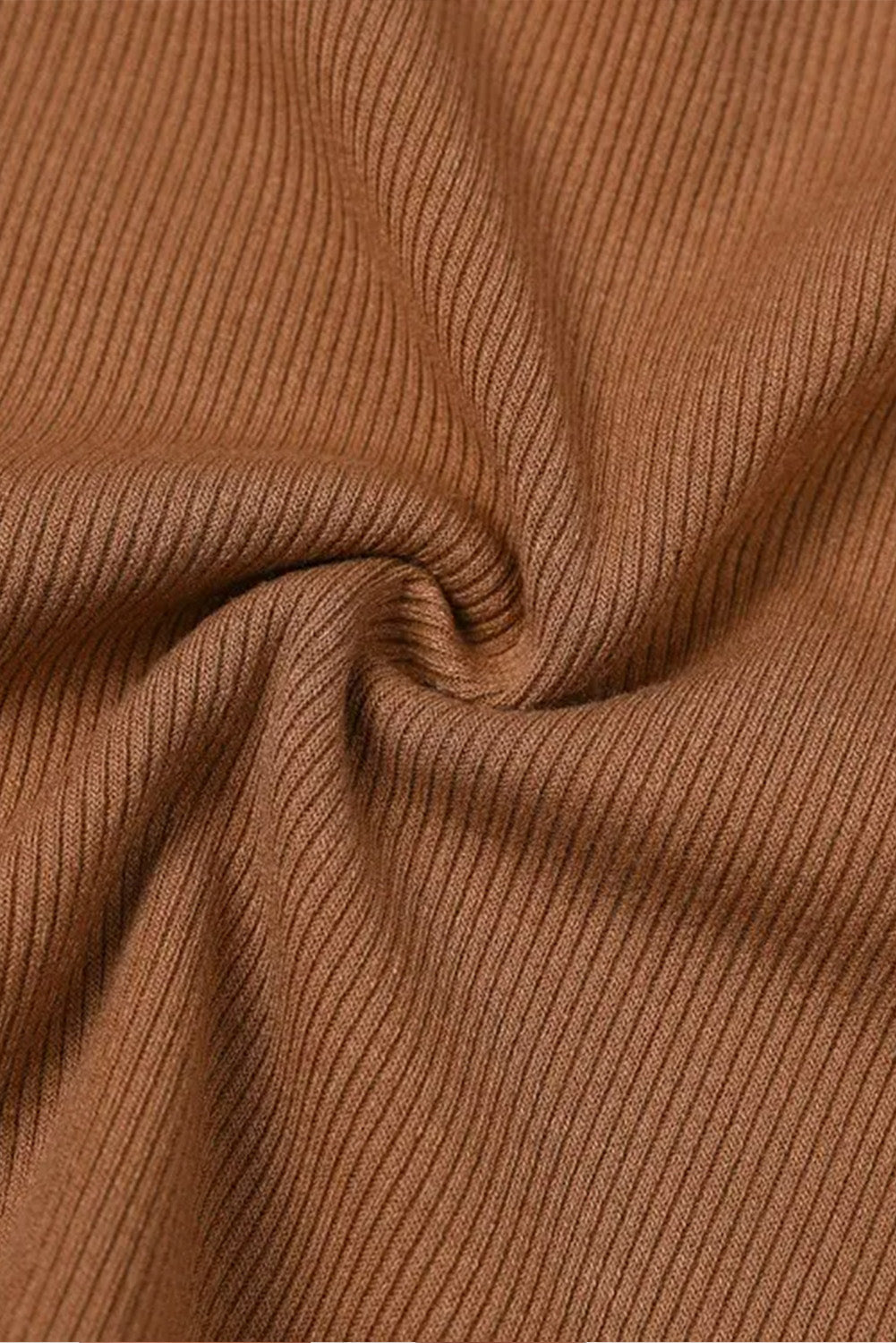 Goldie Brown Gold Chain Straps Rib Knit Tank Top