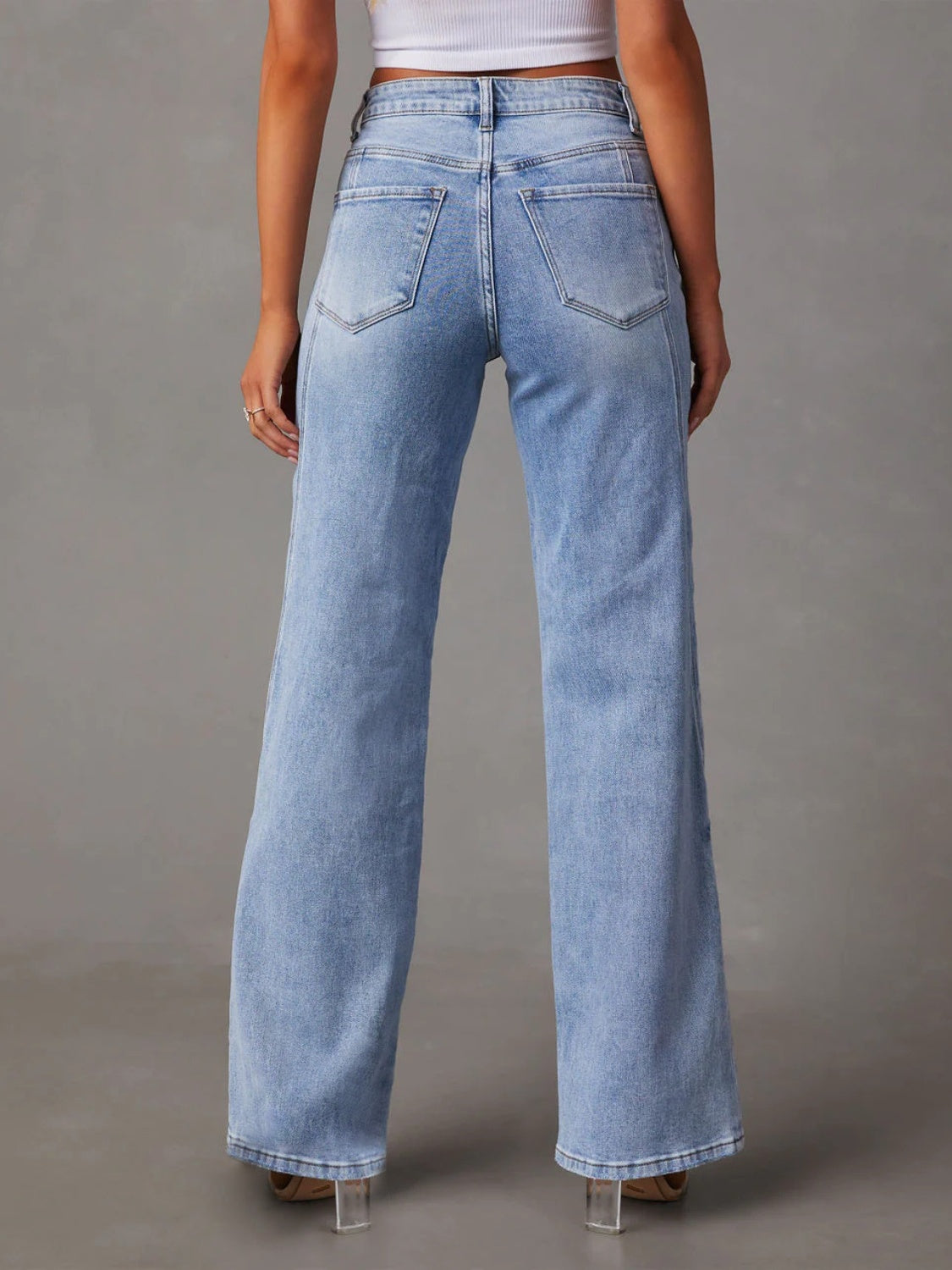 Winnie High Waist Straight Jeans with Pockets