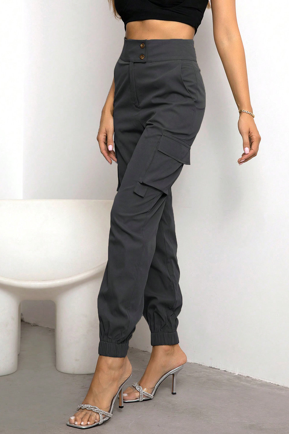 Horchata High Waist Cargo Pants