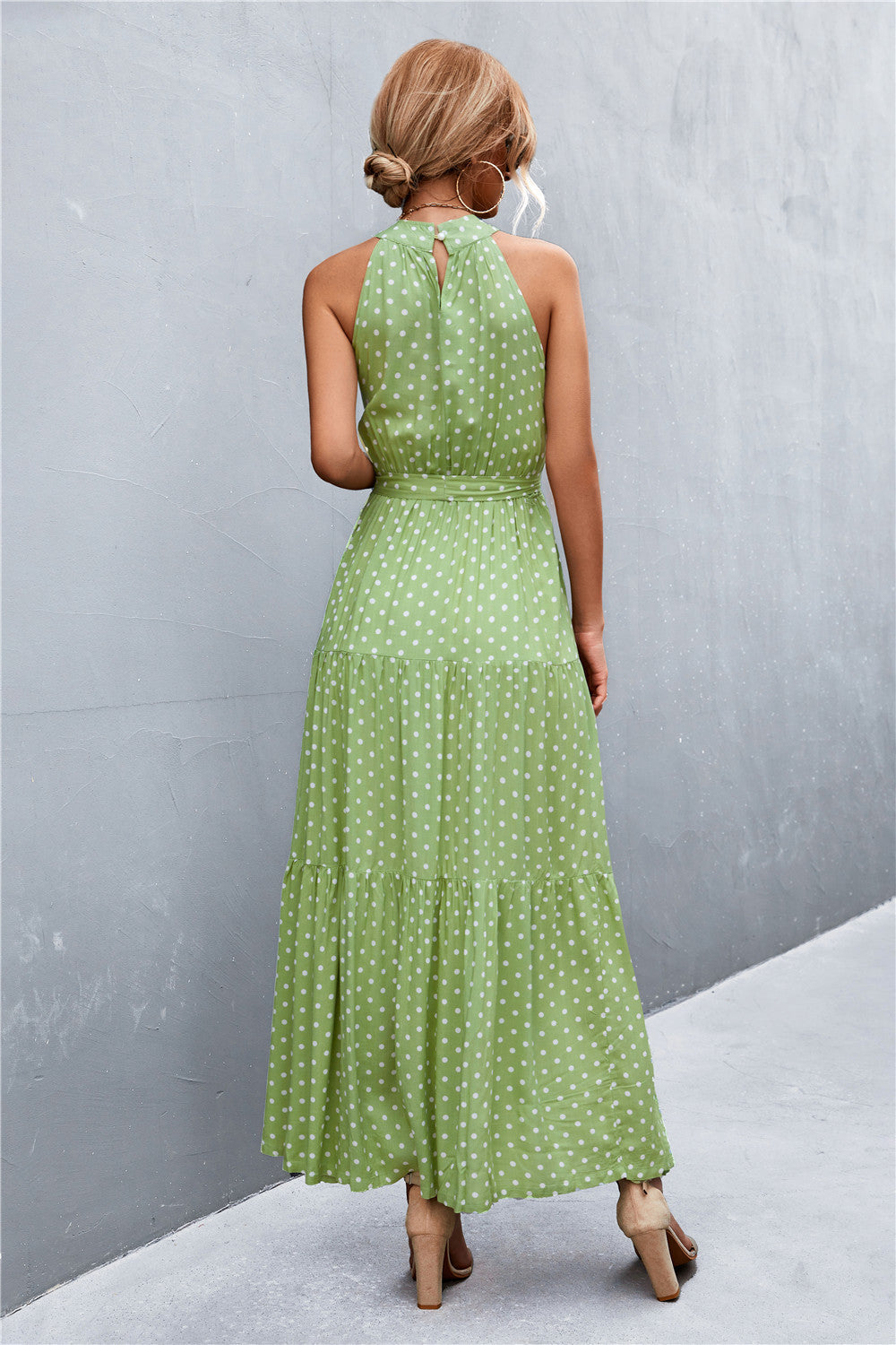 Sivan Sleeveless Tie Waist Maxi Dress