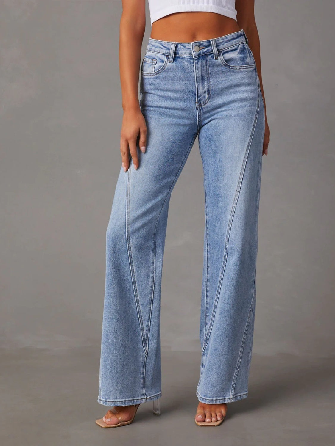 Winnie High Waist Straight Jeans with Pockets