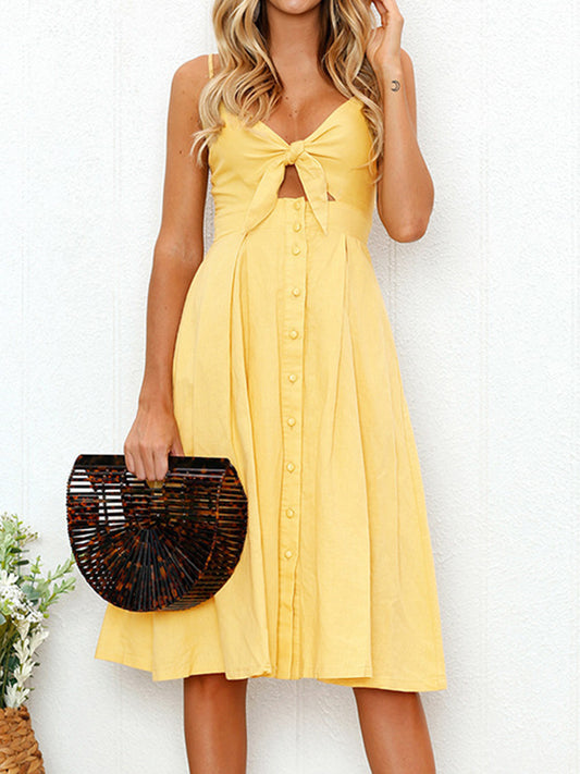 Be My Sweetheart Cutout Smocked Sweetheart Neck Cami Dress