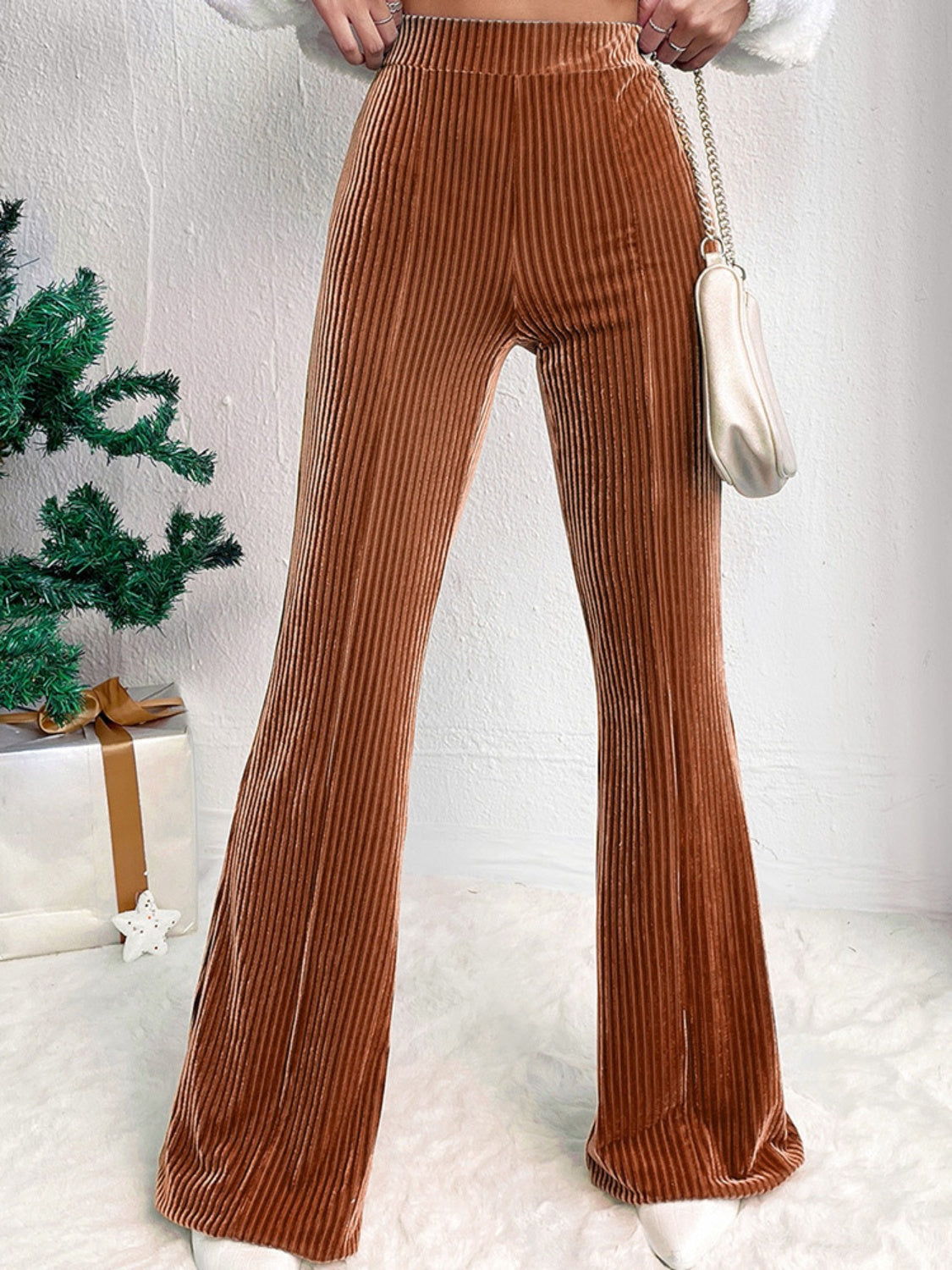 Rictor Ribbed High Waist Bootcut Pants