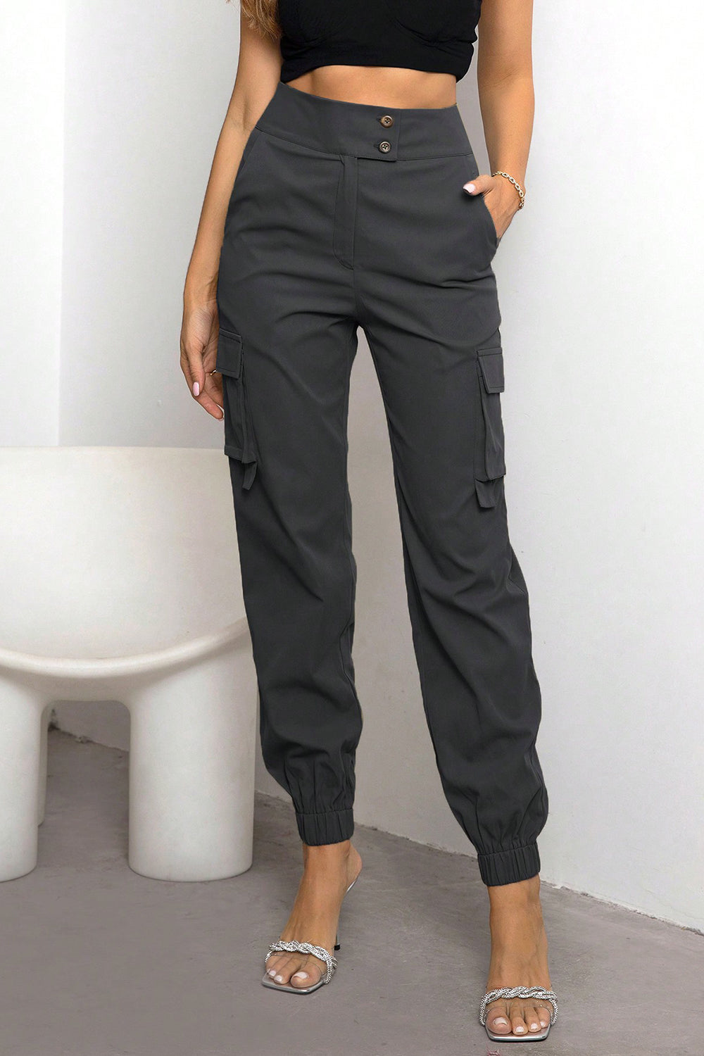 Horchata High Waist Cargo Pants