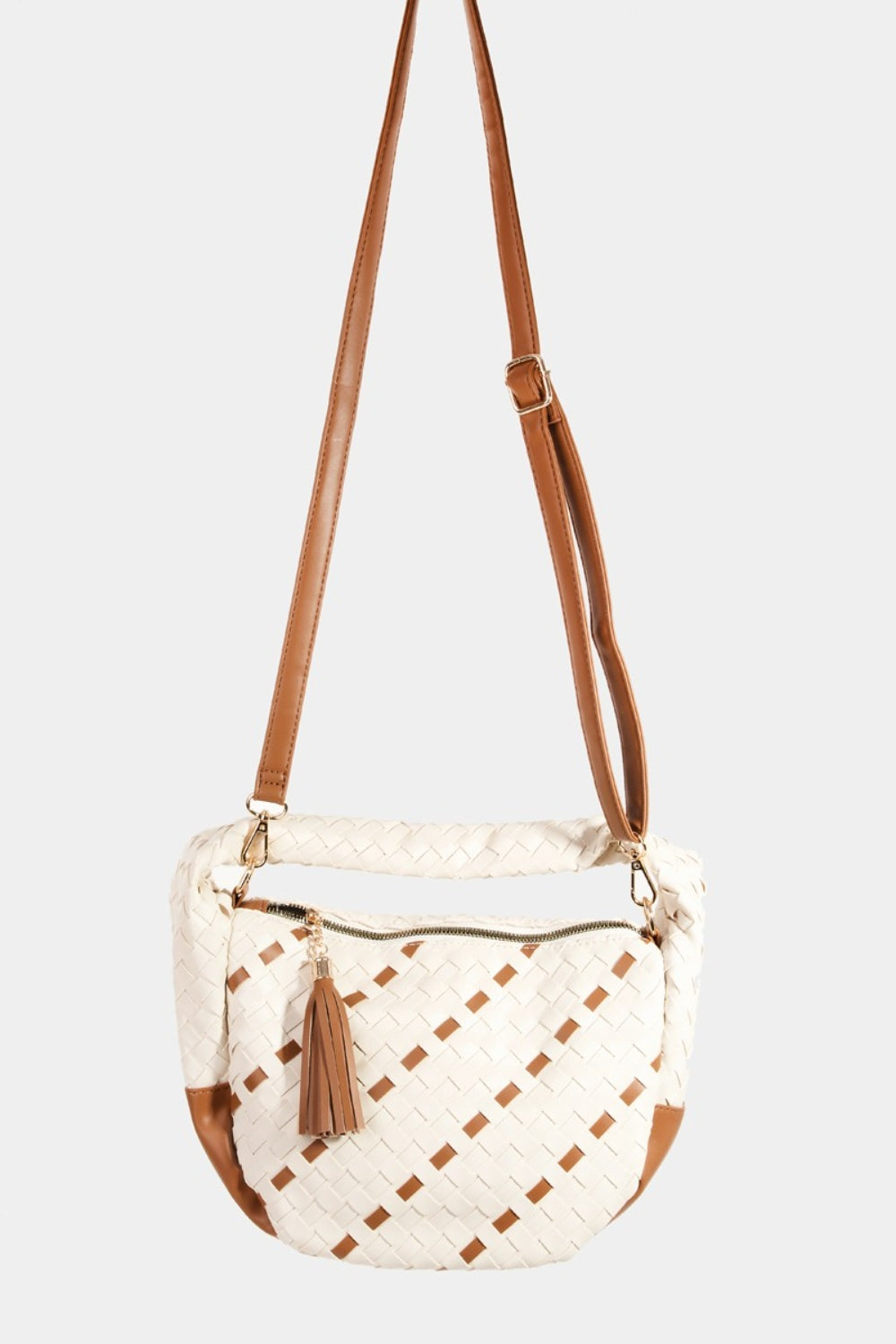 Titan Tassel Detail Weave Semi Circle Bag