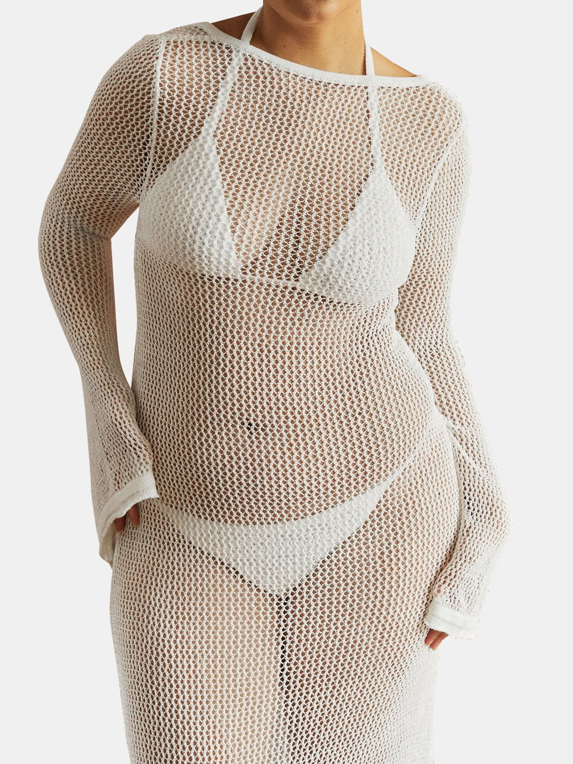 Here comes the Sun Backless Flare Sleeve Cover-Up Dress