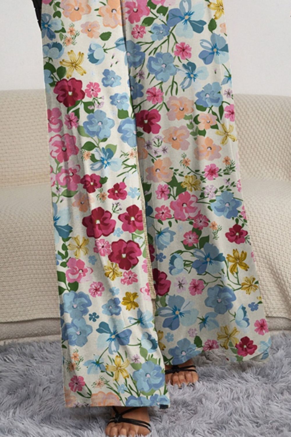 Dalila Decorative Button Spaghetti Strap Wide Leg Jumpsuit