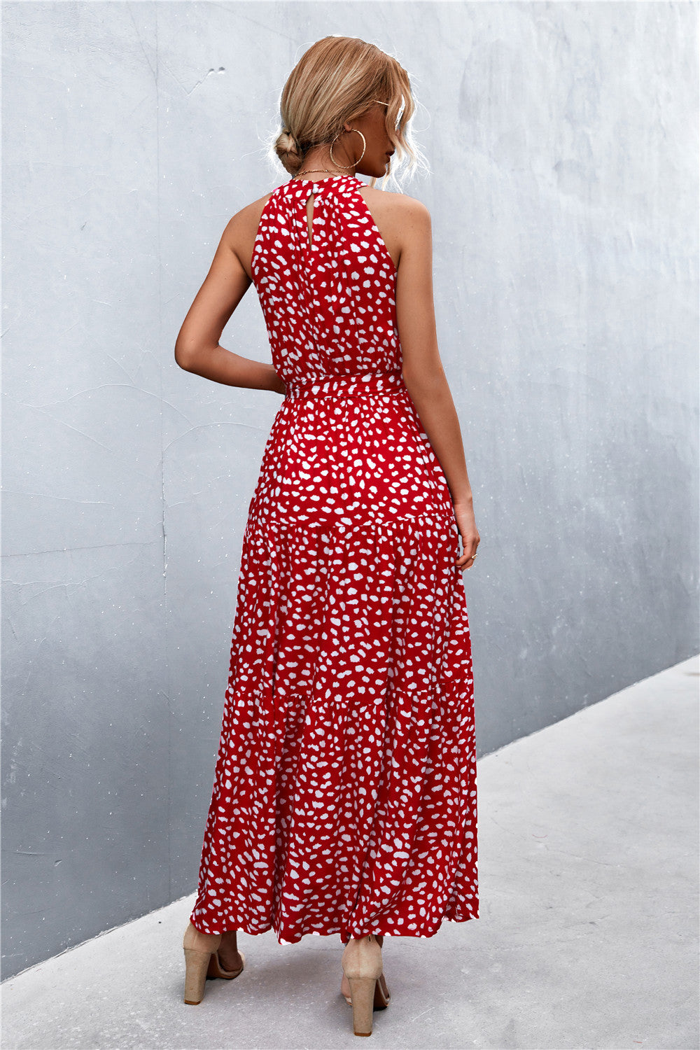 Sivan Sleeveless Tie Waist Maxi Dress