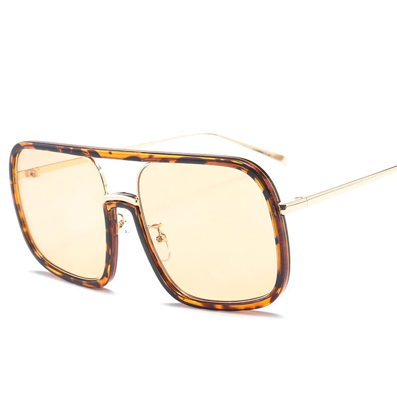46160 Square Big Frame Sunglasses Men Women Fashion Shades UV400 Vintage Glasses