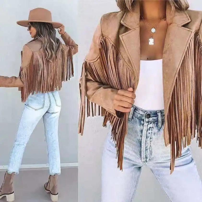 Yipee Aye Yo Fringe Moto Jacket