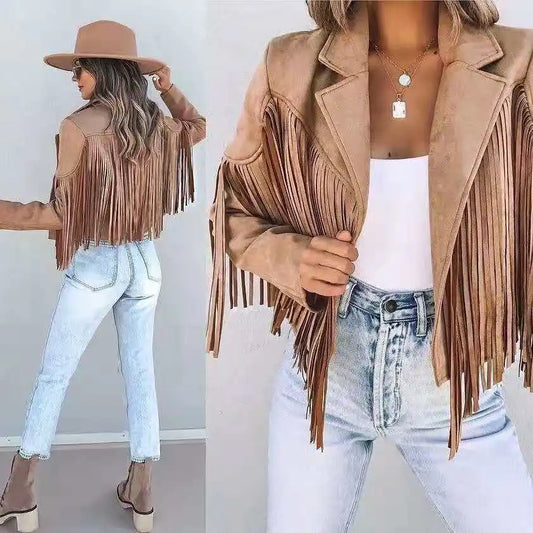 Yipee Aye Yo Fringe Moto Jacket