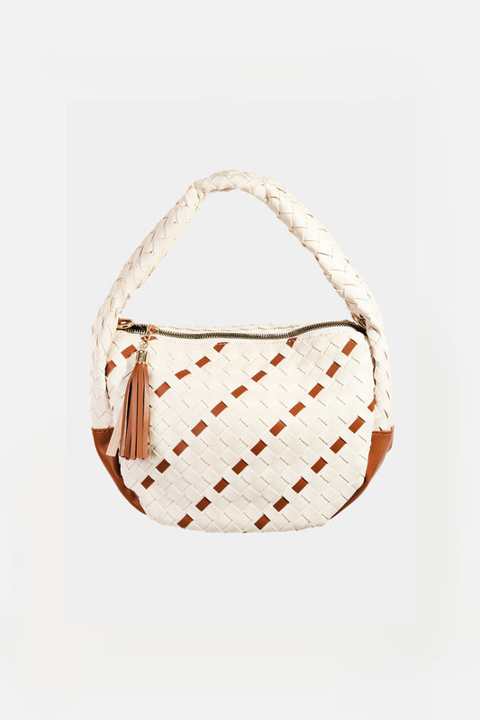Titan Tassel Detail Weave Semi Circle Bag