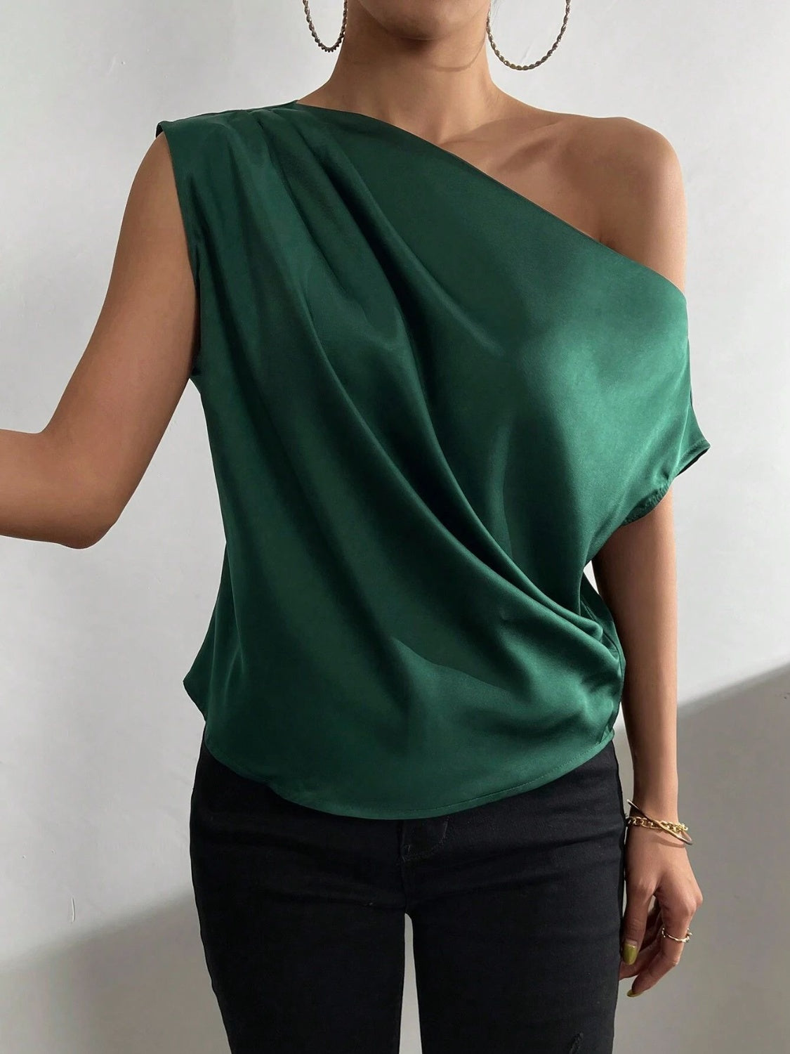 Riley Ruched Single Shoulder Blouse
