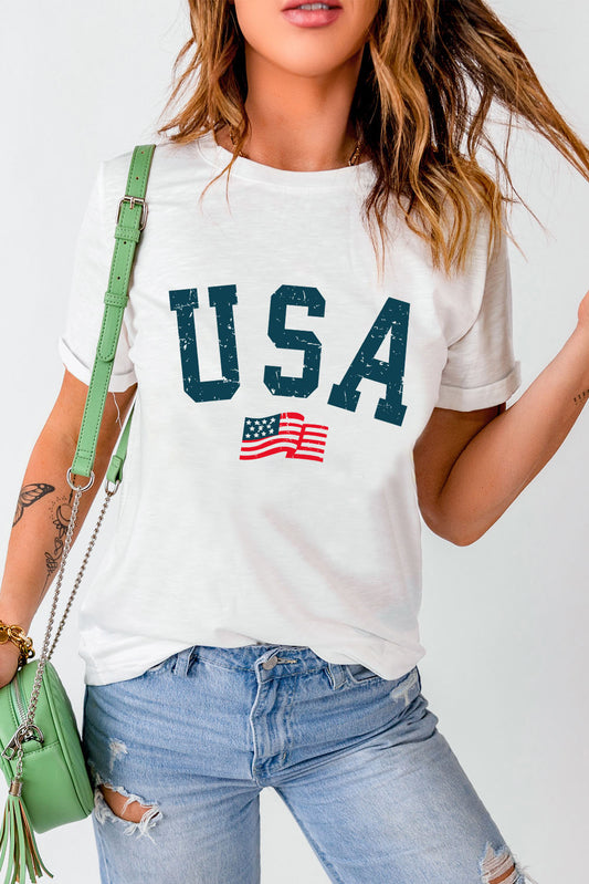 🇺🇸America First USA Round Neck Short Sleeve T-Shirt