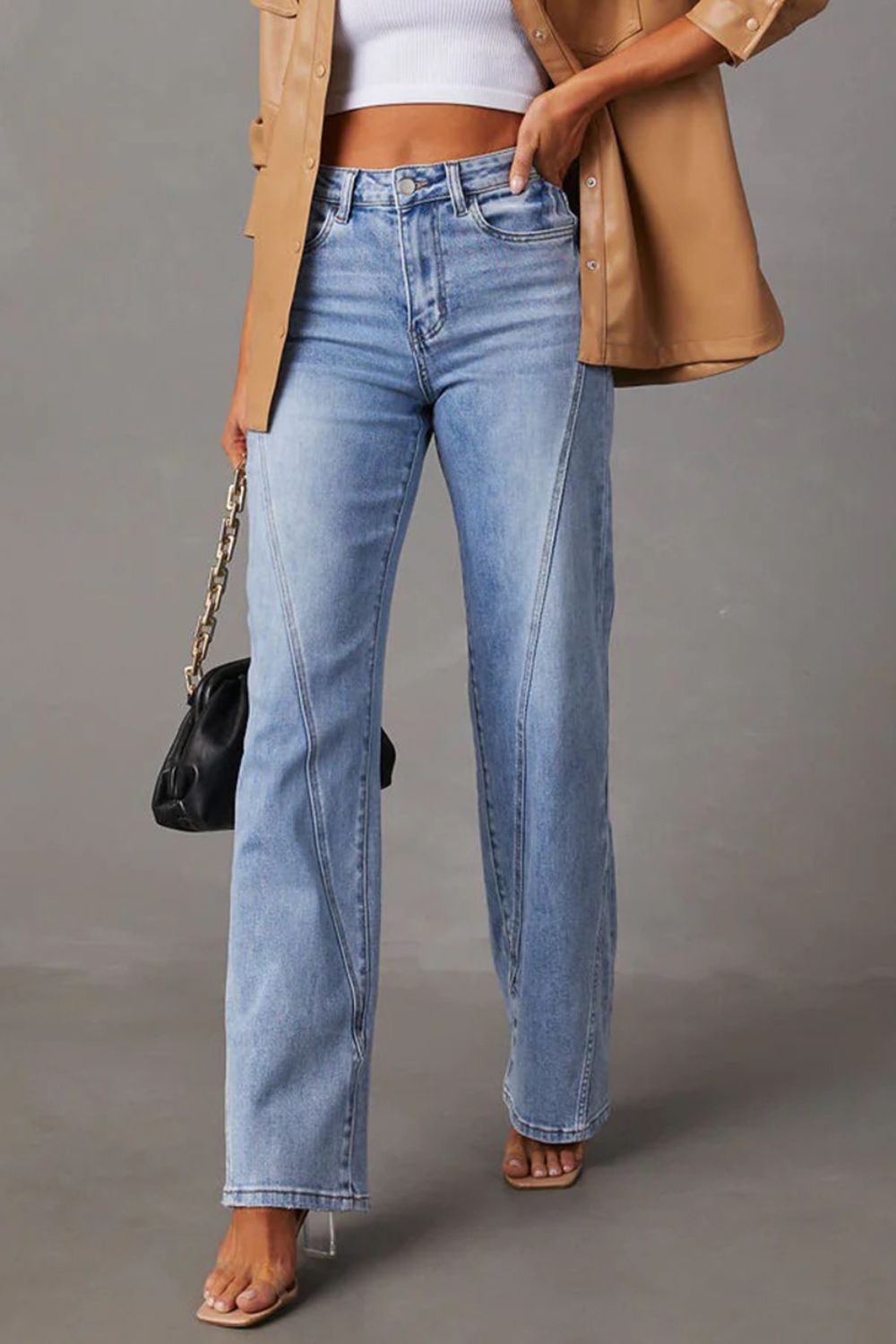 Winnie High Waist Straight Jeans with Pockets