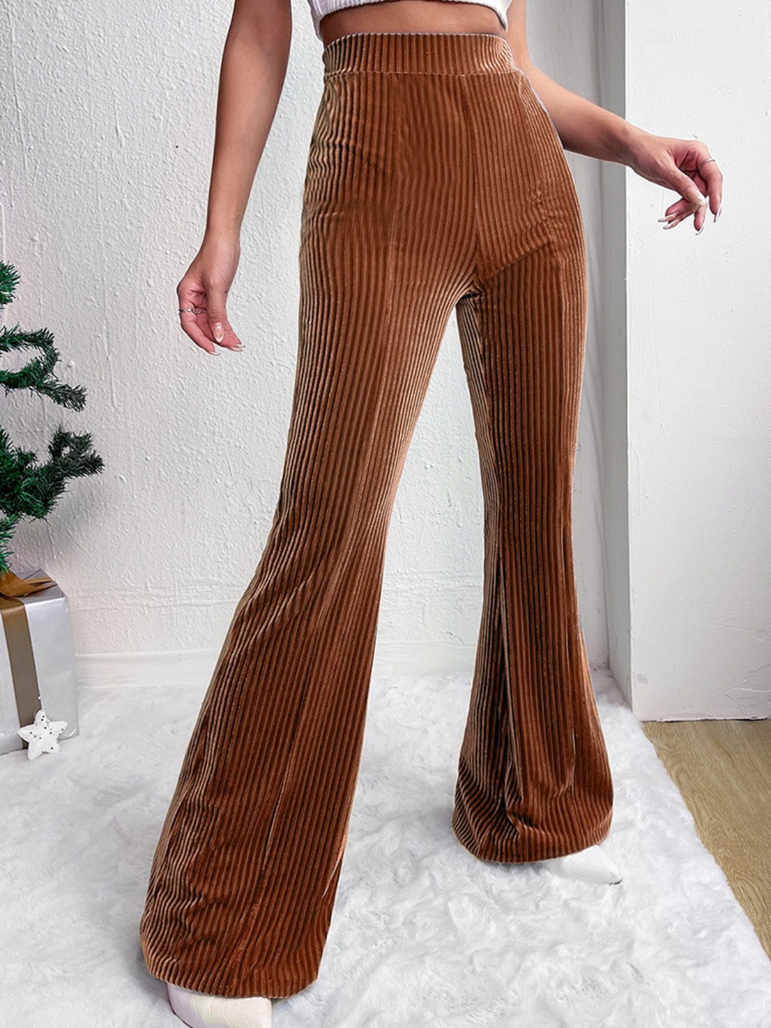 Rictor Ribbed High Waist Bootcut Pants