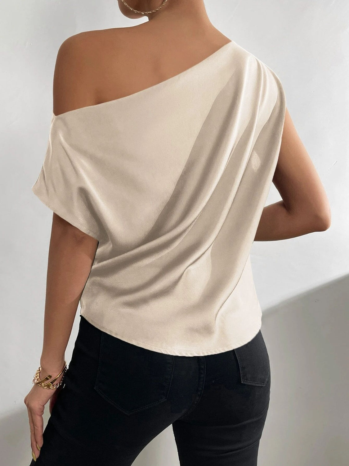 Riley Ruched Single Shoulder Blouse