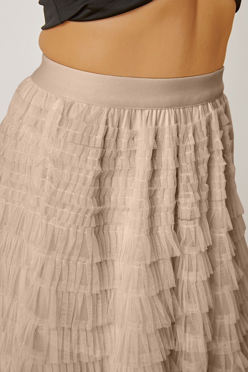 Gracie Ruched High Waist Tiered Skirt
