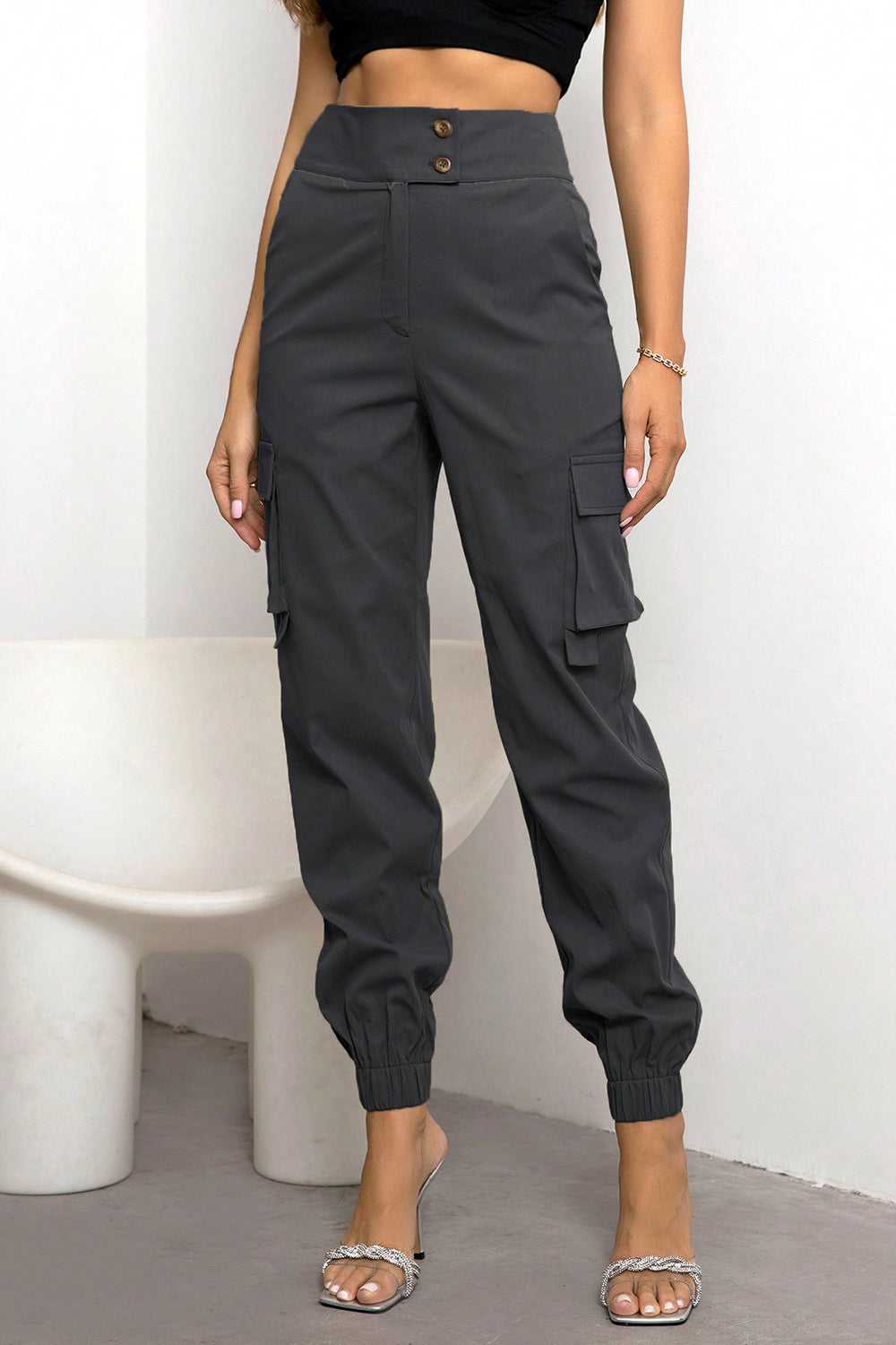 Horchata High Waist Cargo Pants