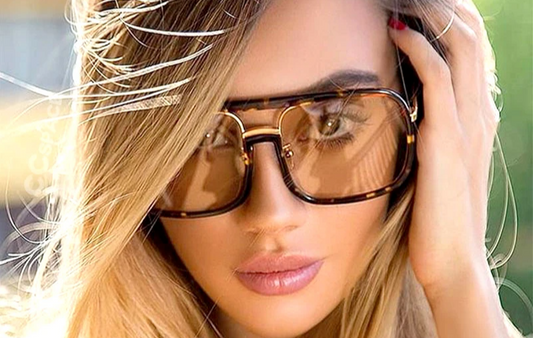 46160 Square Big Frame Sunglasses Men Women Fashion Shades UV400 Vintage Glasses