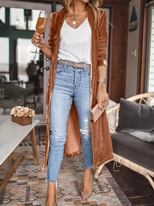 Polly Open Front Long Sleeve Coat