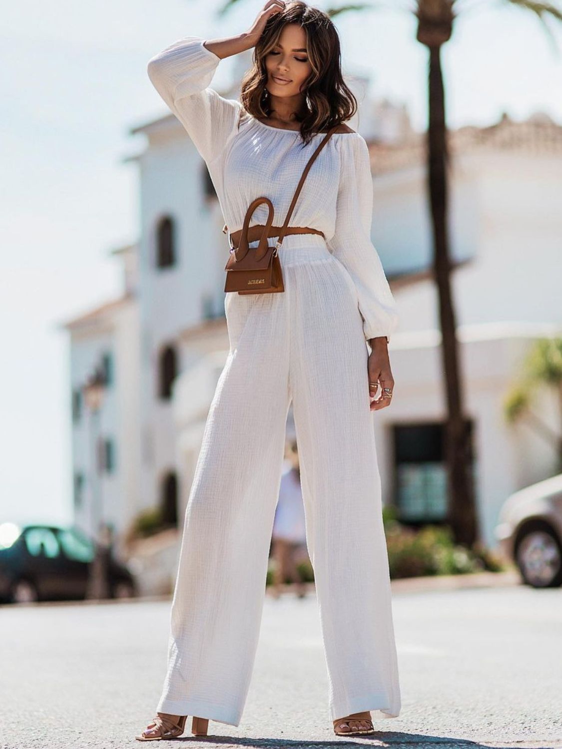 Charlie Off Shoulder Long Sleeve Top and Pants Set