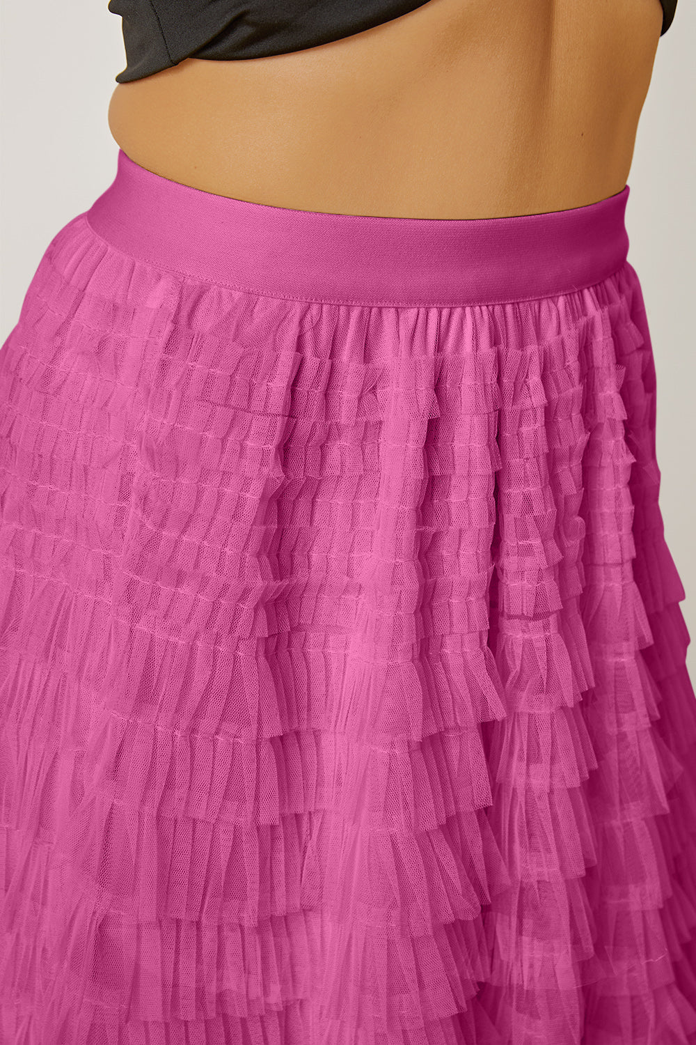 Gracie Ruched High Waist Tiered Skirt