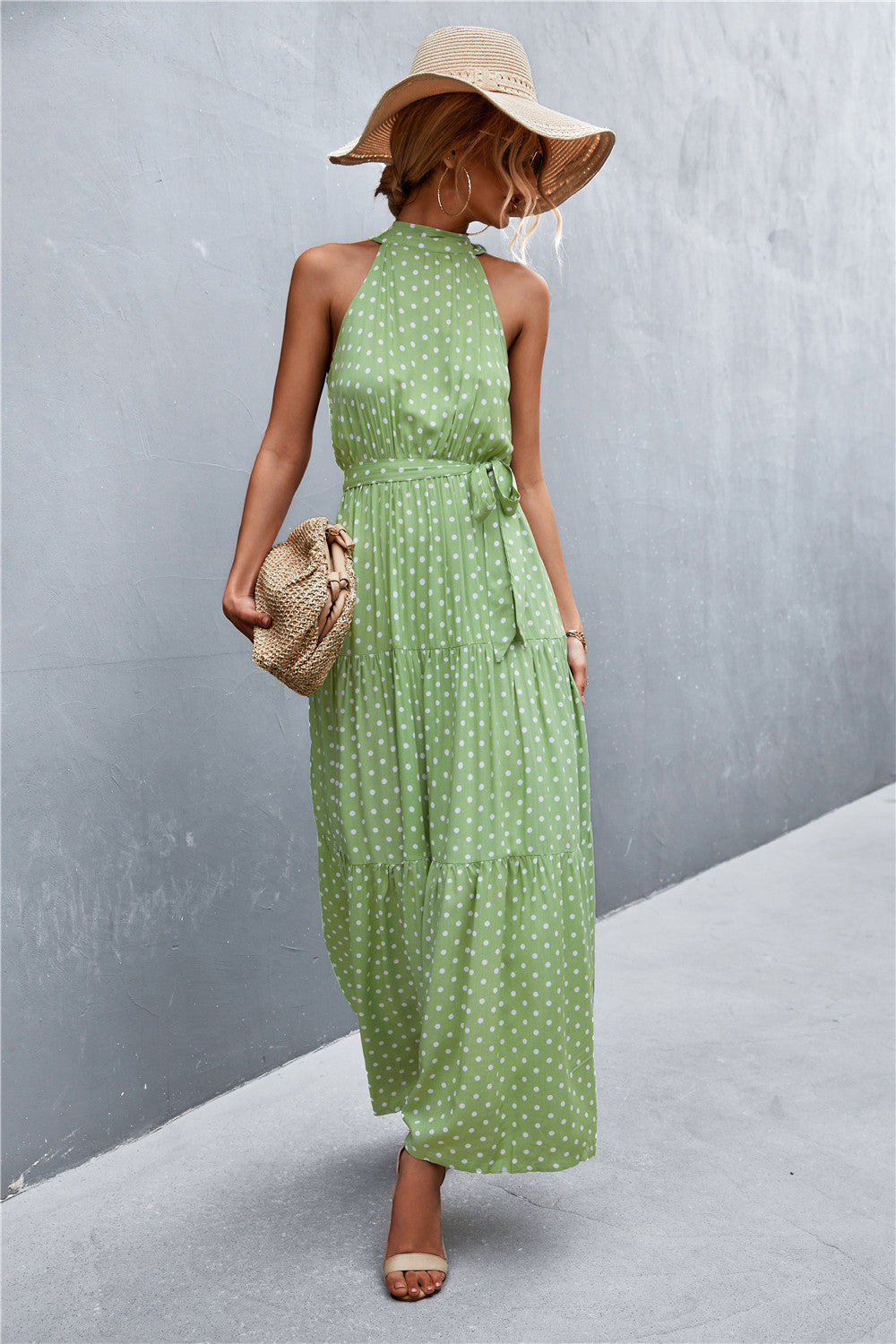 Sivan Sleeveless Tie Waist Maxi Dress