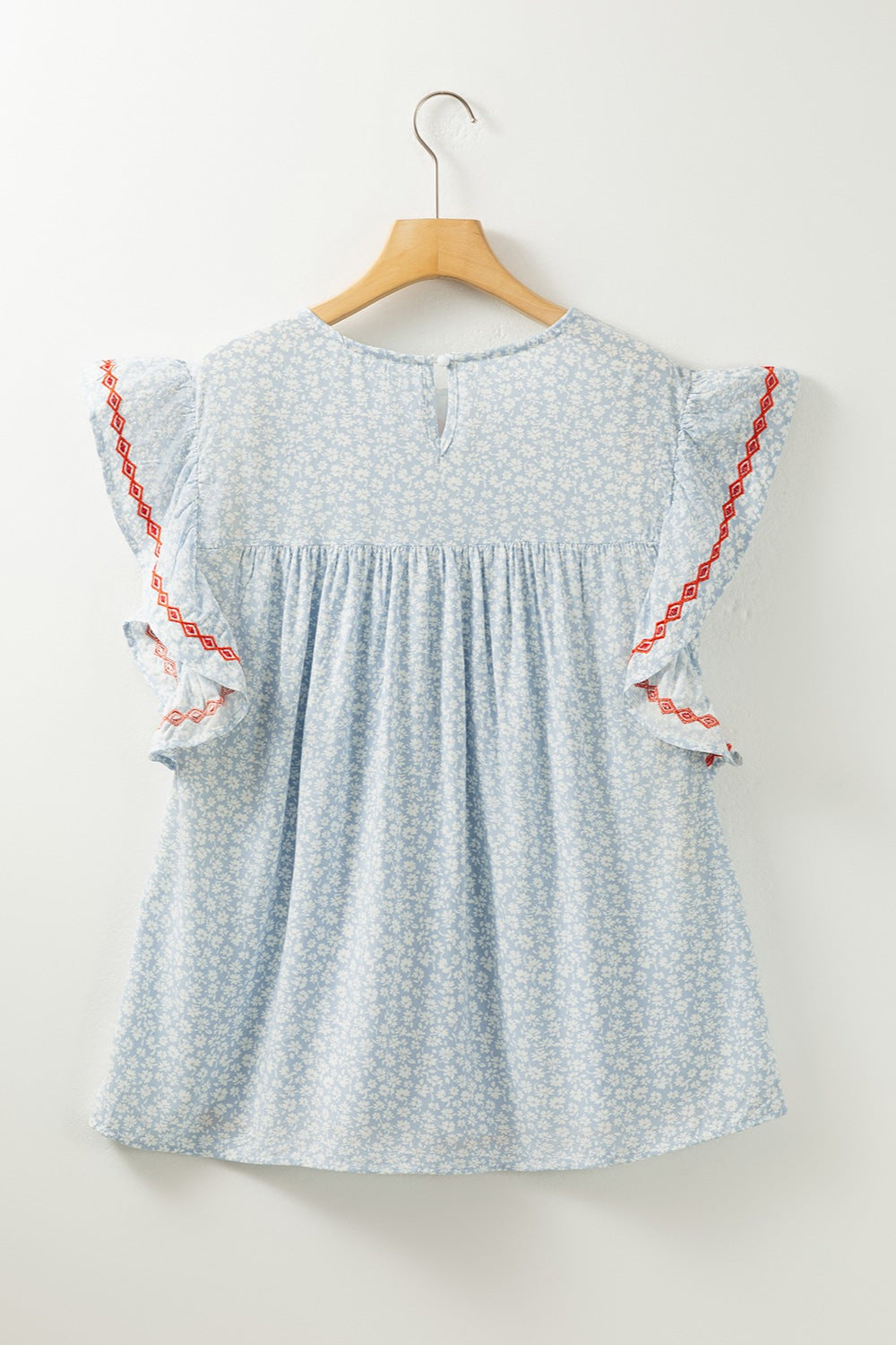 Margarita Embroidered Round Neck Cap Sleeve Blouse