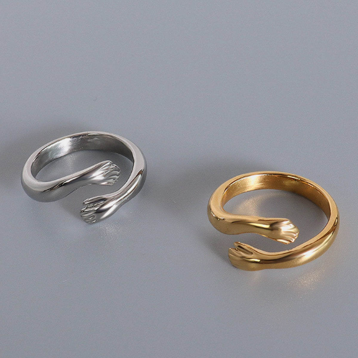 Serpentine Titanium Steel Hug Bypass Ring