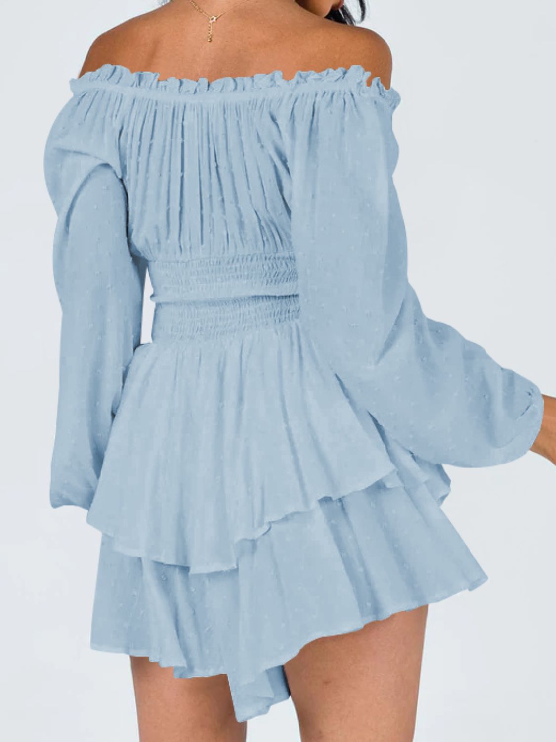 Gretchen Off Shoulder Smocked Waist Romper