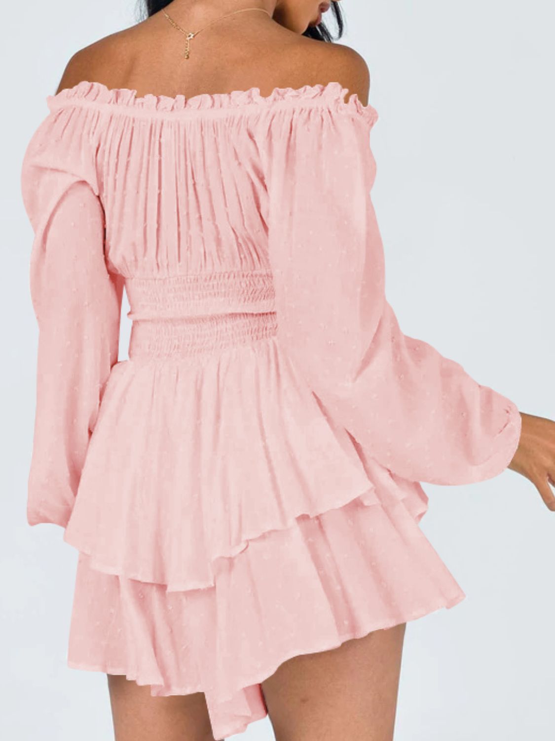 Gretchen Off Shoulder Smocked Waist Romper