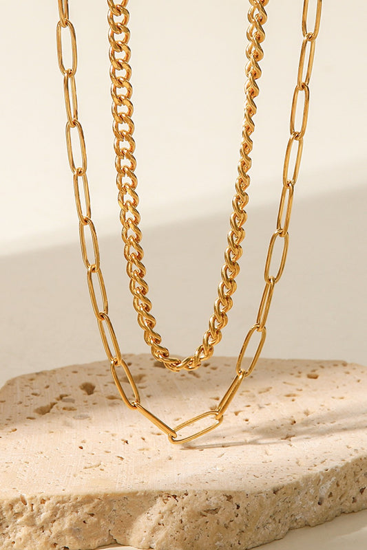 Cora 18K Gold Plated Layered Chain Necklace