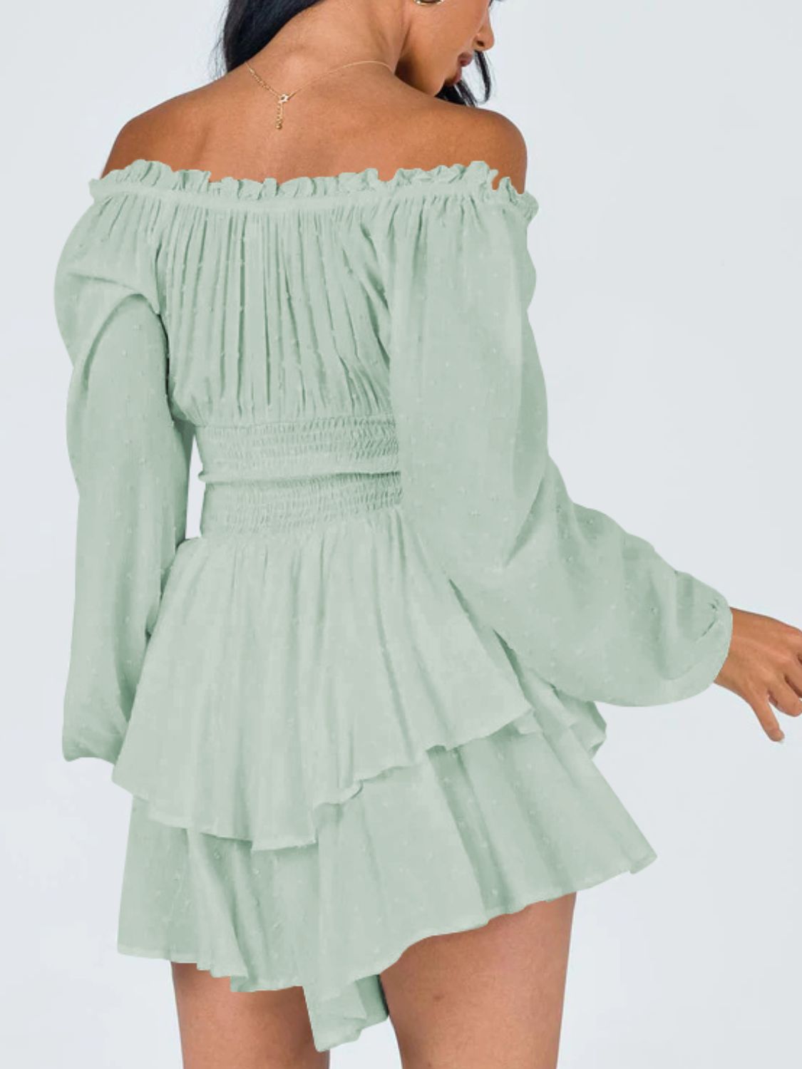 Gretchen Off Shoulder Smocked Waist Romper